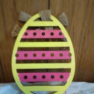 Colorful Wooden Easter Egg Decor
